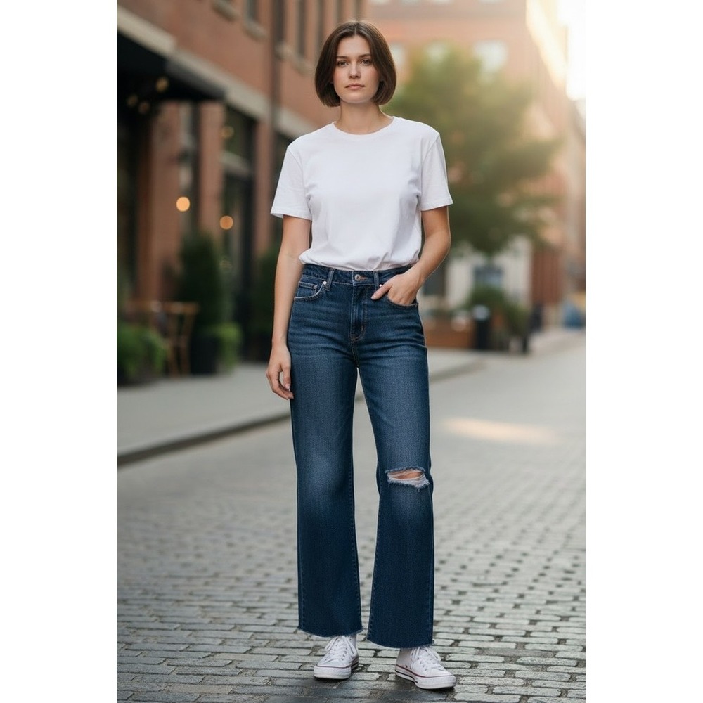 Good American Good Legs Straight Jeans Womens Size 2 Indigo Dark Wash